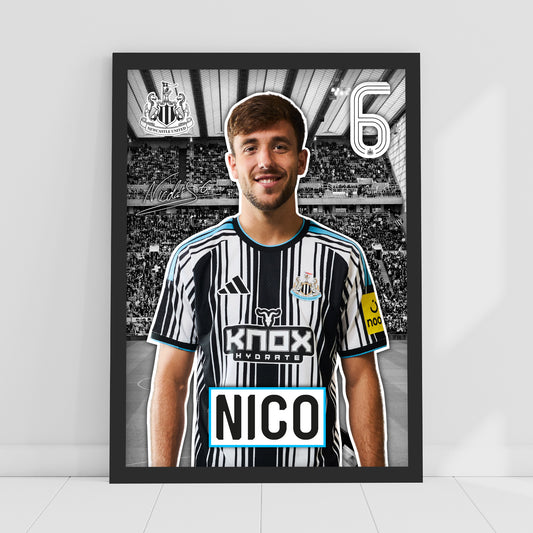 Newcastle United FC Print - Nico 26/27 Core Poster Football Wall Art