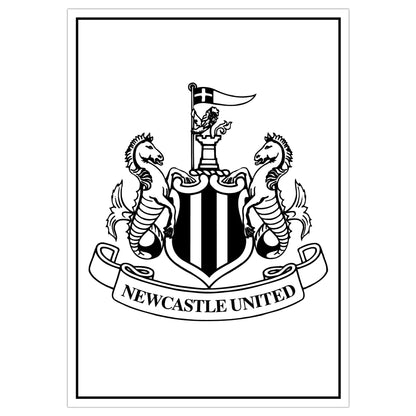 Newcastle United FC Print - Black Crest Poster Football Wall Art
