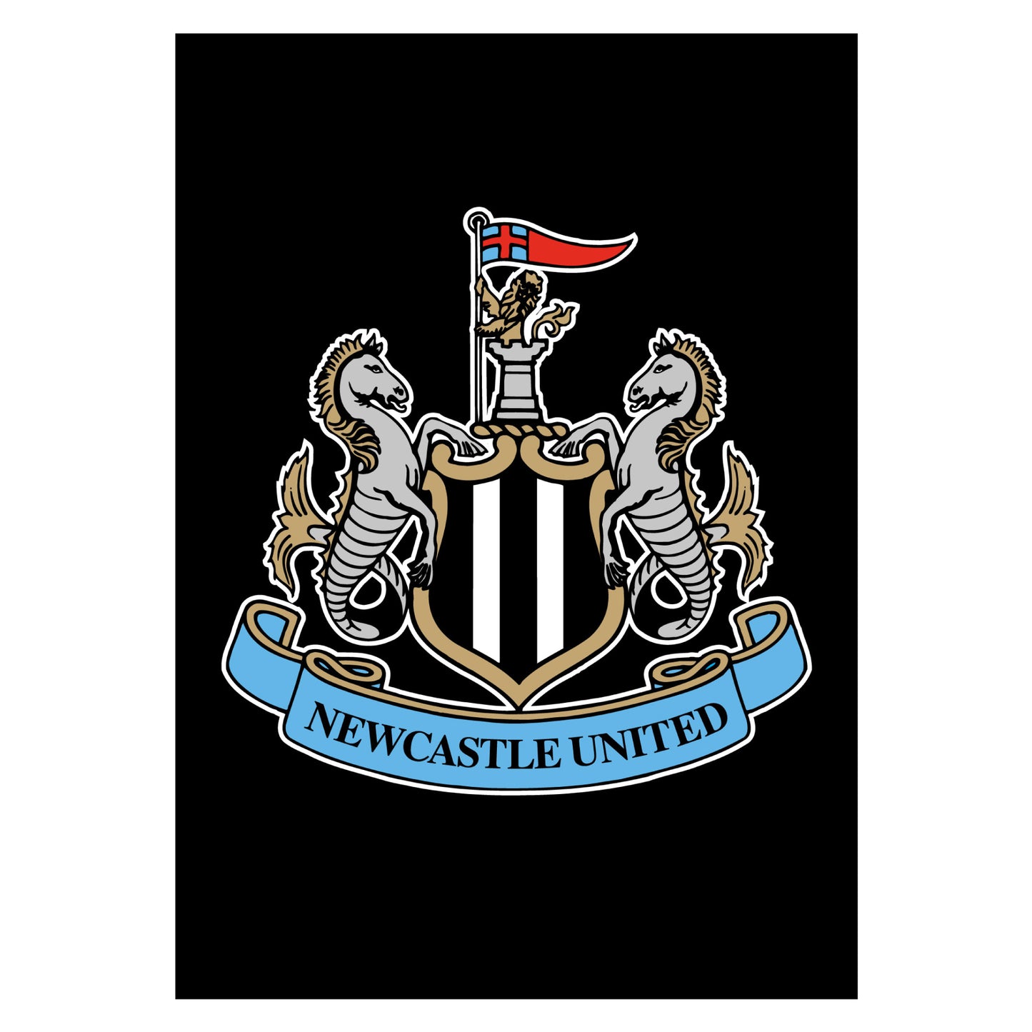 Newcastle United FC Print - Crest Poster Football Wall Art