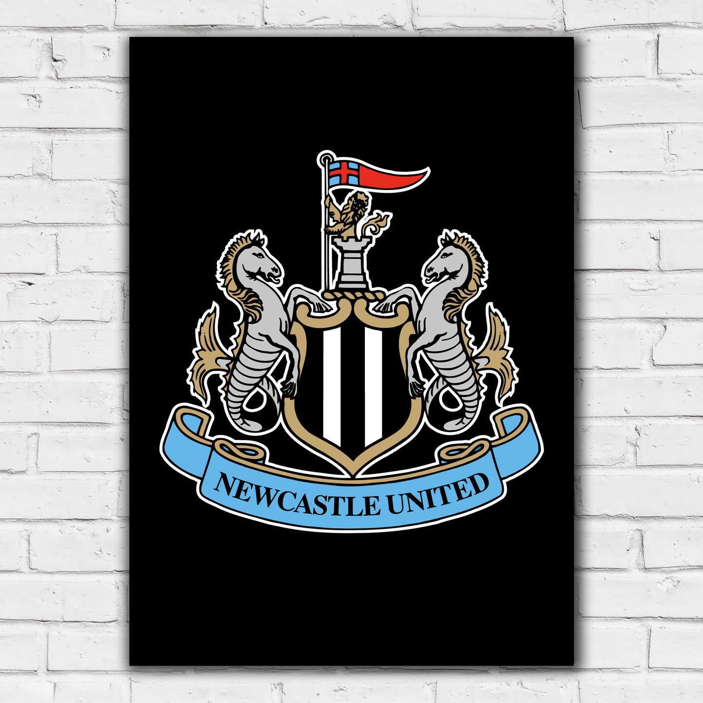 Newcastle United FC Print - Crest Poster Football Wall Art