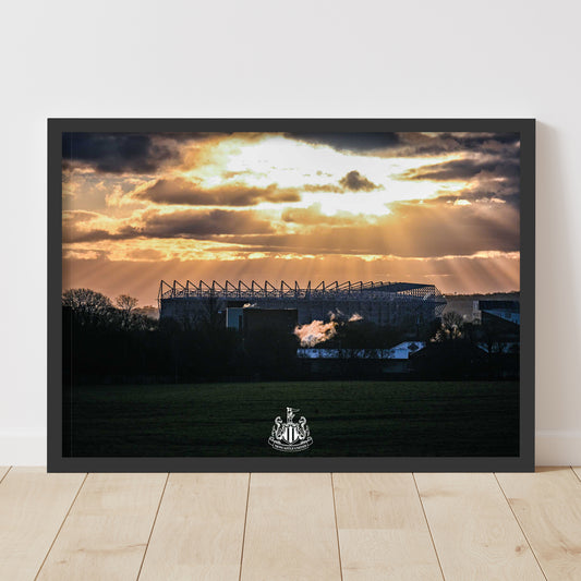 Newcastle United FC Print - Sunshine Over Stadium Poster Football Wall Art