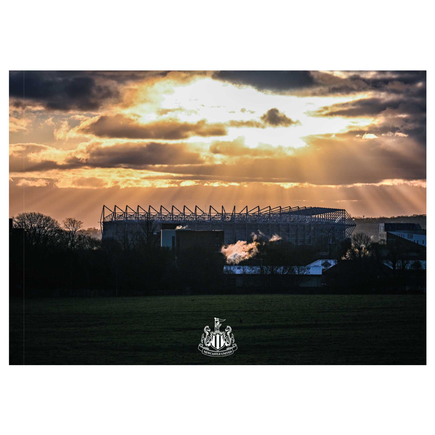 Newcastle United FC Print - Sunshine Over Stadium Poster Football Wall Art