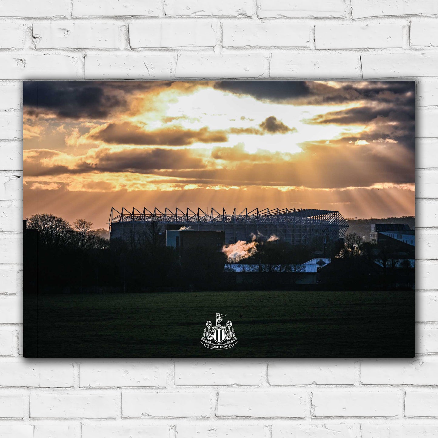 Newcastle United FC Print - Sunshine Over Stadium Poster Football Wall Art