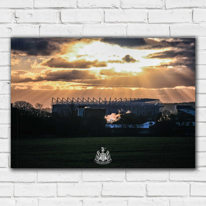 Newcastle United FC Print - Sunshine Over Stadium Poster Football Wall Art