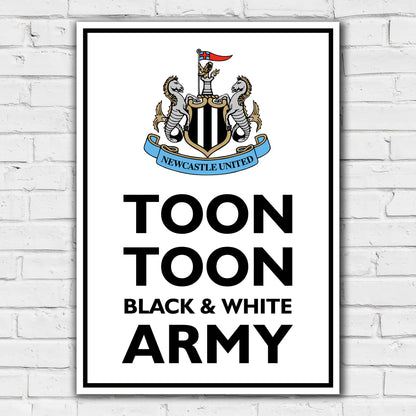 Newcastle United FC Print - Toon Toon Black and White Army Poster Football Wall Art
