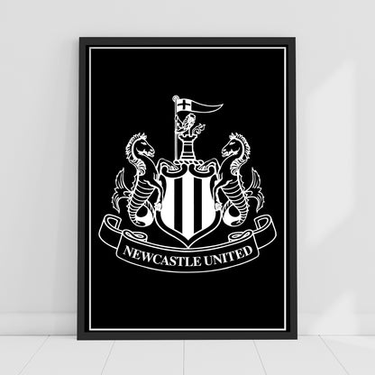 Newcastle United FC Print - White Crest Poster Football Wall Art