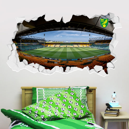 Norwich City FC - Smashed Carrow Road Stadium Wall Sticker