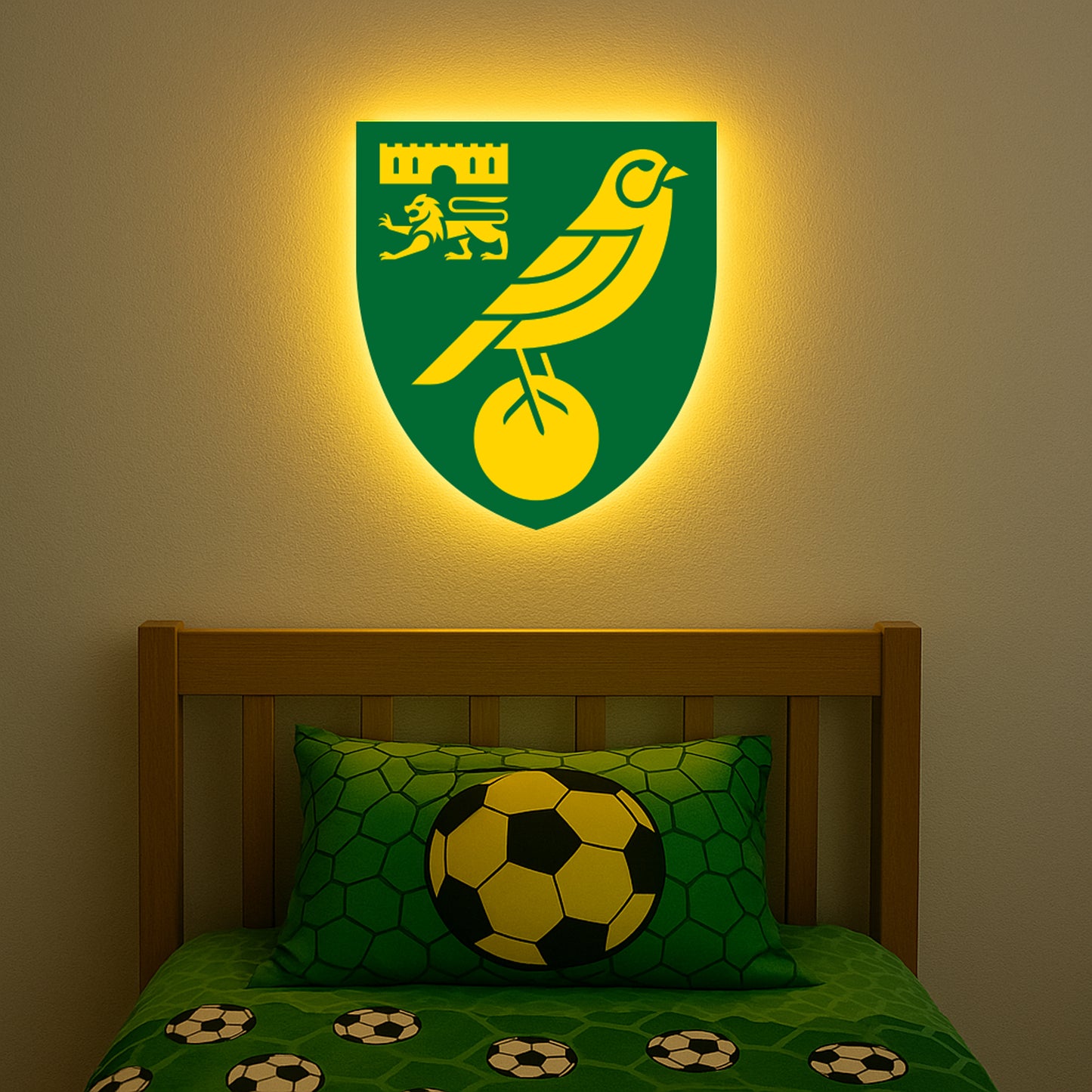 Norwich City FC Crest LED Backlit Wallpop