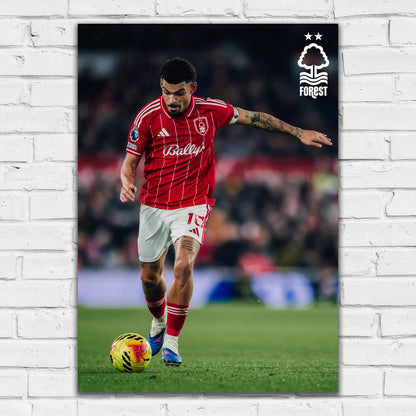 Nottingham Forest FC Print - Morgan Gibbs-White Action Shot Poster