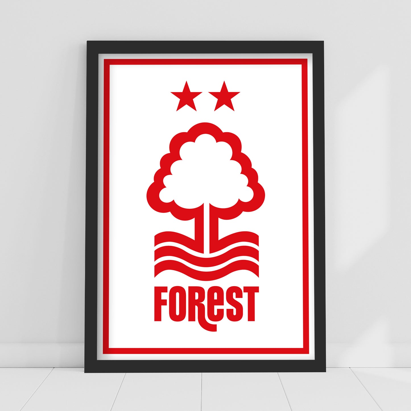 Nottingham Forest FC Print - Red Crest White Background Poster