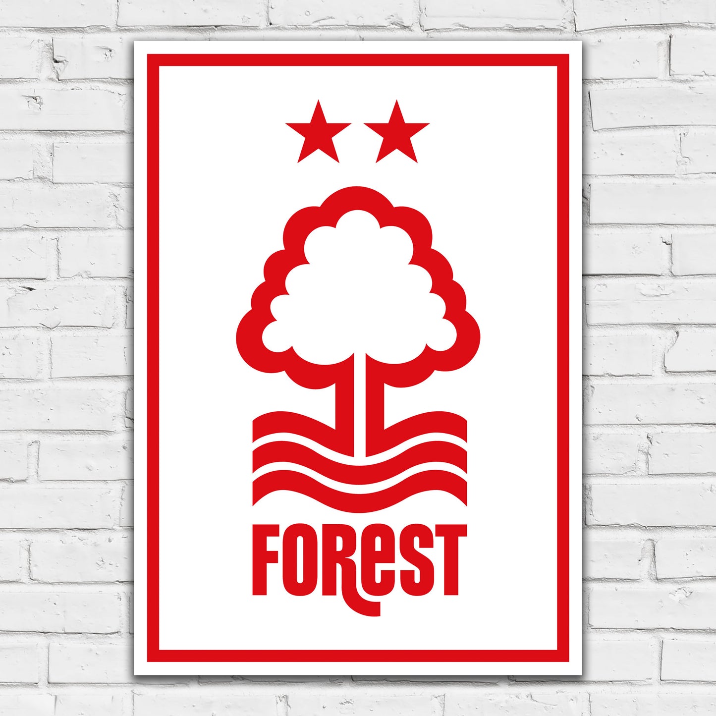 Nottingham Forest FC Print - Red Crest White Background Poster