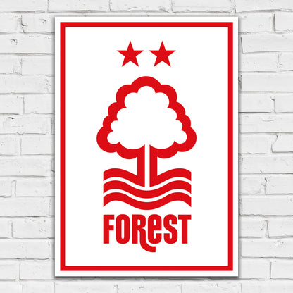 Nottingham Forest FC Print - Red Crest White Background Poster