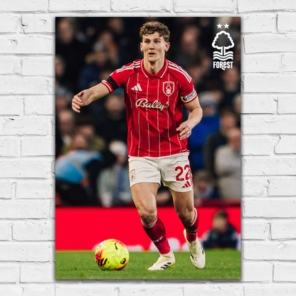 Nottingham Forest FC Print - Ryan Yates Action Shot Poster