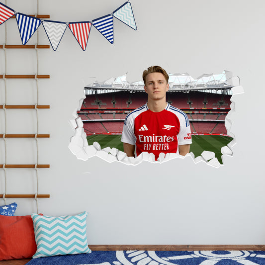 Arsenal Football Club - Martin Odegaard 24/25 Broken Wall Sticker