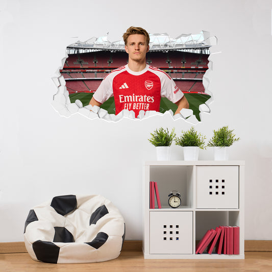 Arsenal Football Club - Martin Odegaard 25/26 Broken Wall Sticker