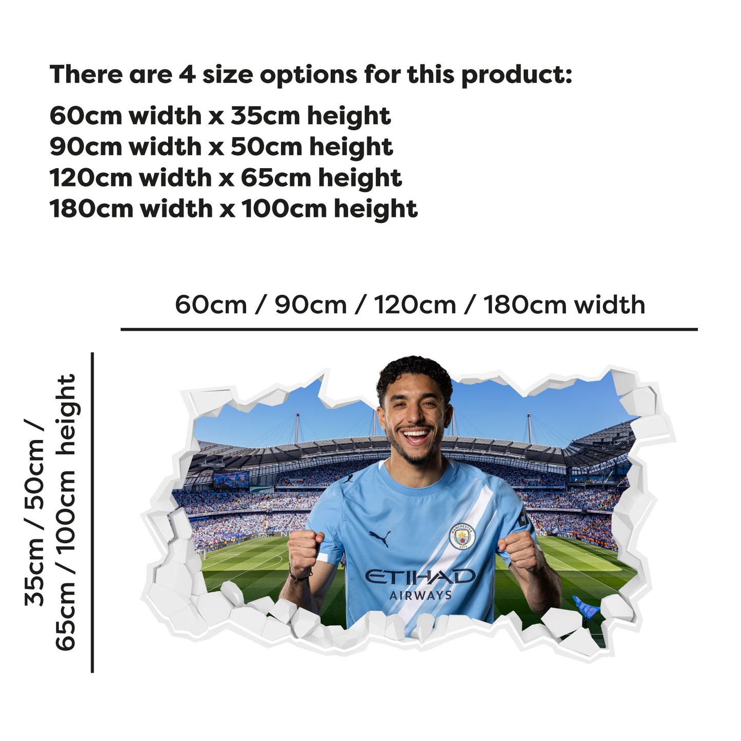 Manchester City Football Club - Omar Marmoush 25/26 Broken Wall Sticker