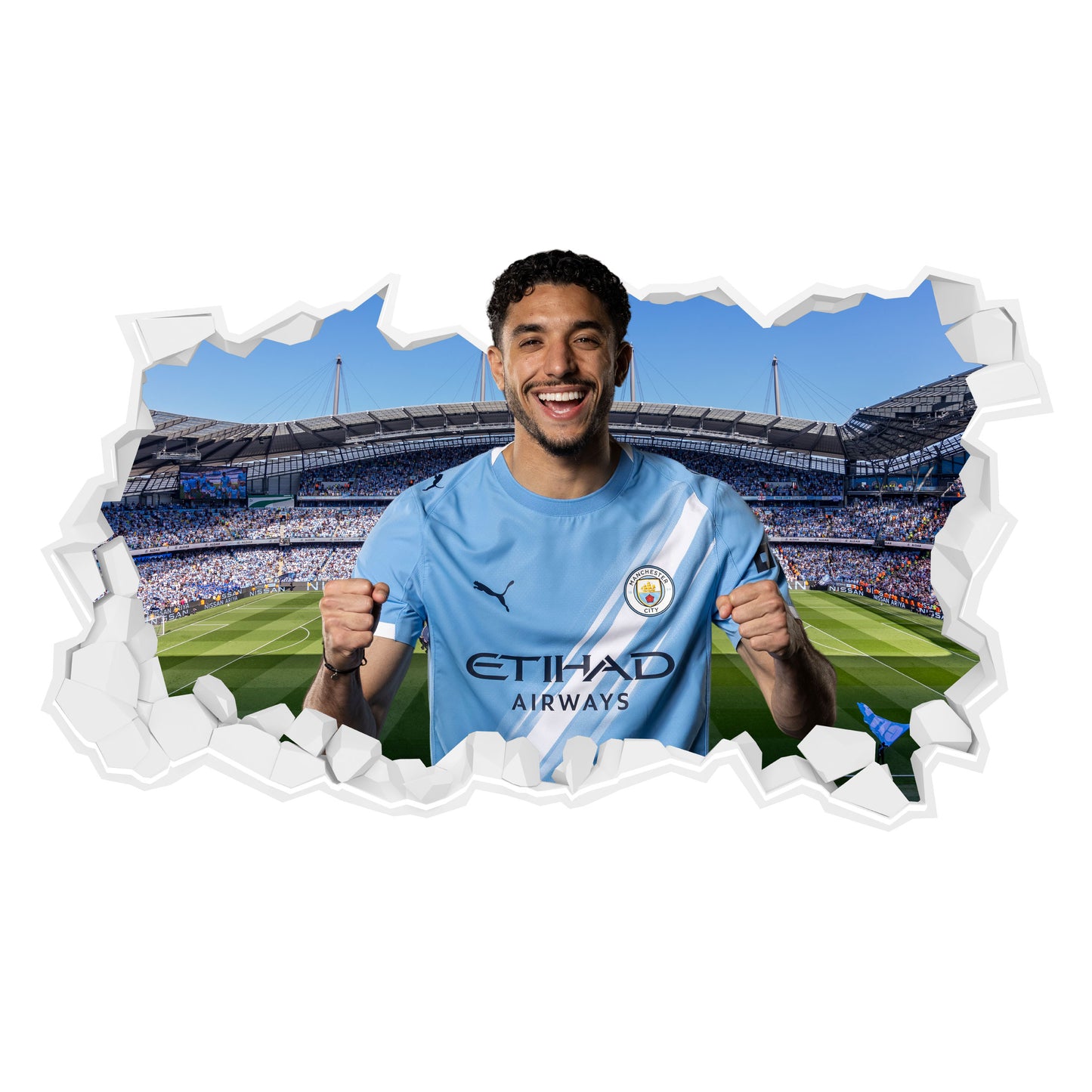 Manchester City Football Club - Omar Marmoush 25/26 Broken Wall Sticker