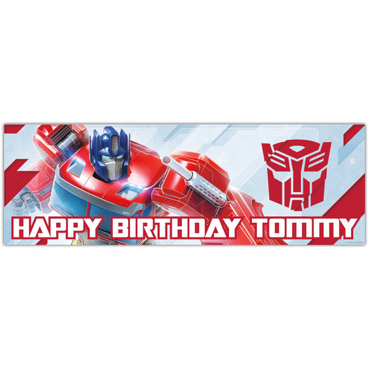 Transformers Birthday - Optimus Prime Personalised Banner Wall Sticker