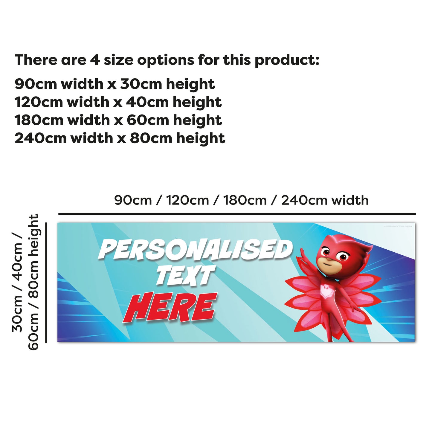 PJ Masks Birthday - Owlette Personalised Banner Wall Sticker