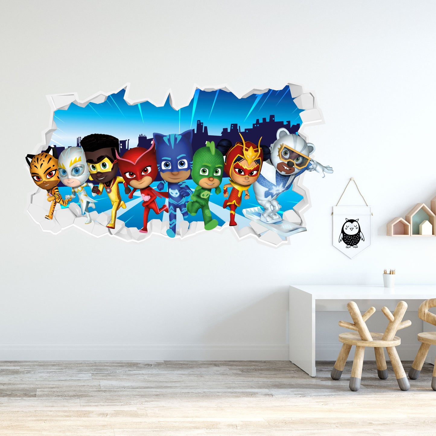 PJ Masks Power Heroes Wall Sticker - Group Broken Wall Art