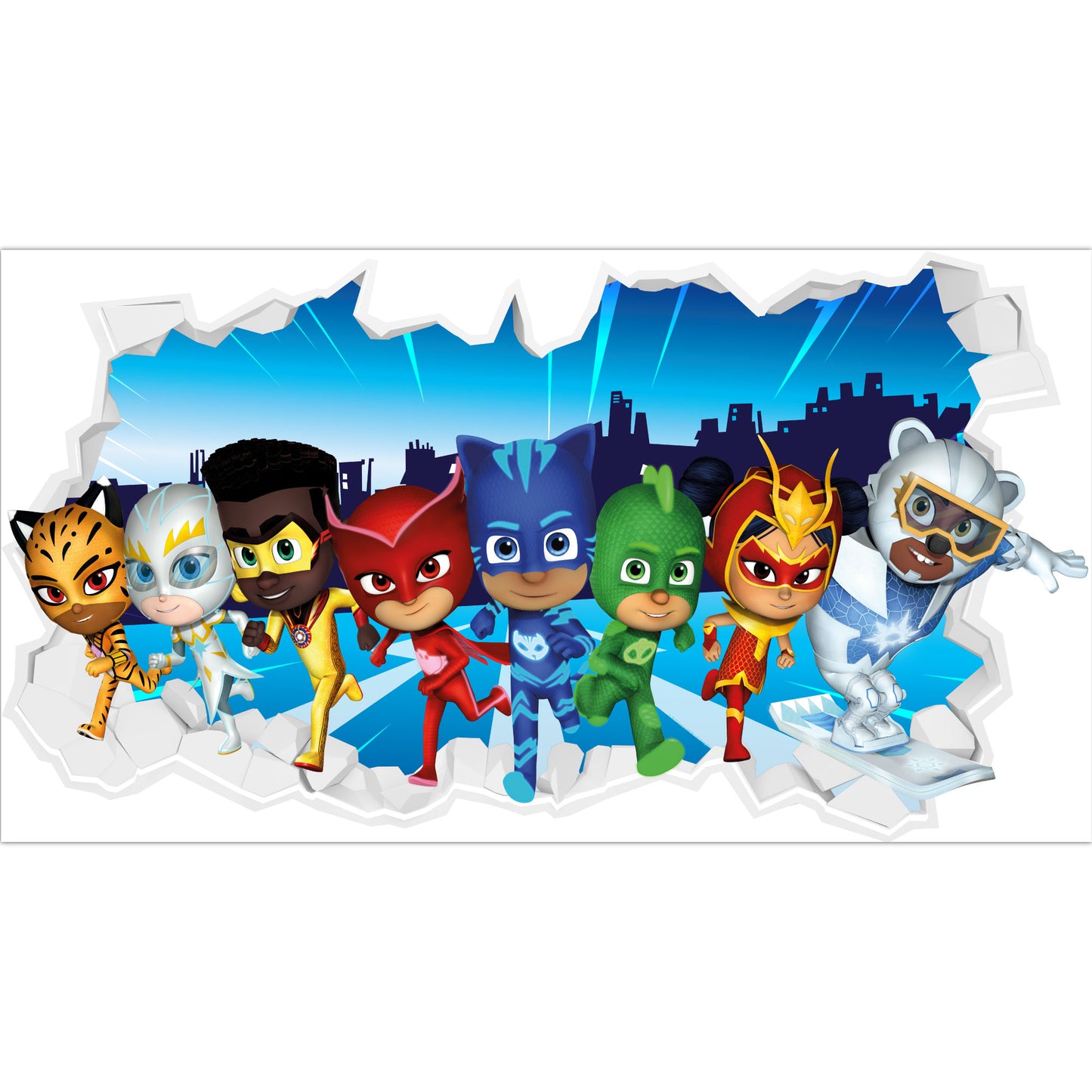 PJ Masks Power Heroes Wall Sticker - Group Broken Wall Art