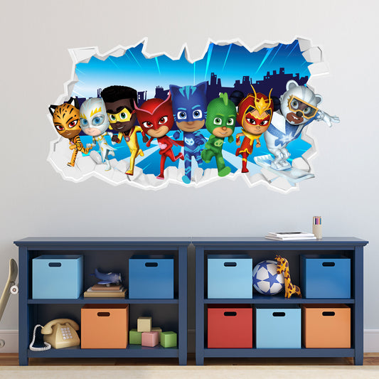 PJ Masks Power Heroes Wall Sticker - Group Broken Wall Art