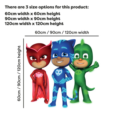 PJ Masks Power Heroes Wall Sticker - Core 3 Standing Wall Art