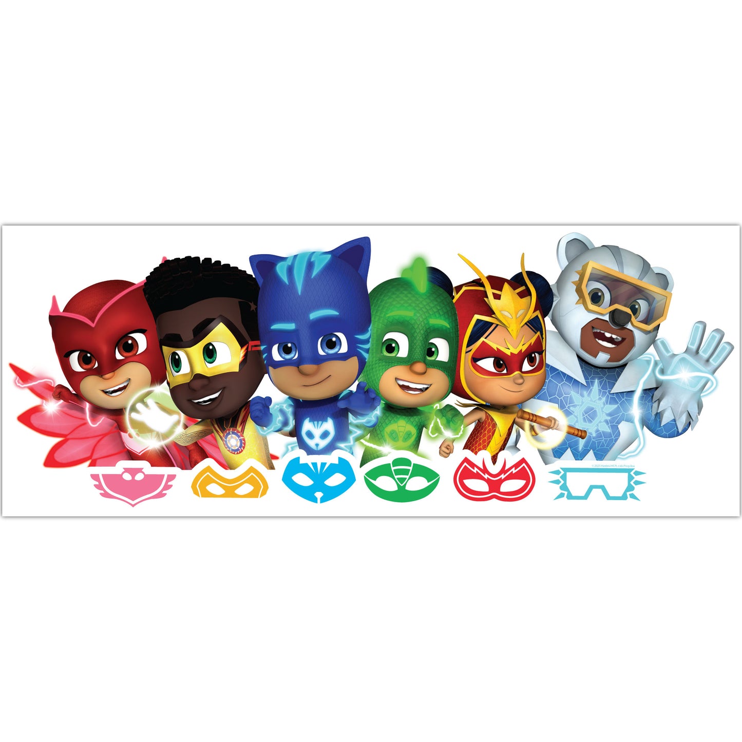 PJ Masks Power Heroes Wall Sticker - Group With Emblems Wall Art