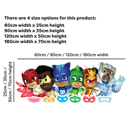 PJ Masks Power Heroes Wall Sticker - Group With Emblems Wall Art
