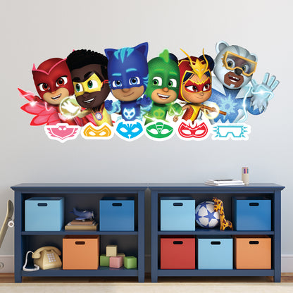 PJ Masks Power Heroes Wall Sticker - Group With Emblems Wall Art