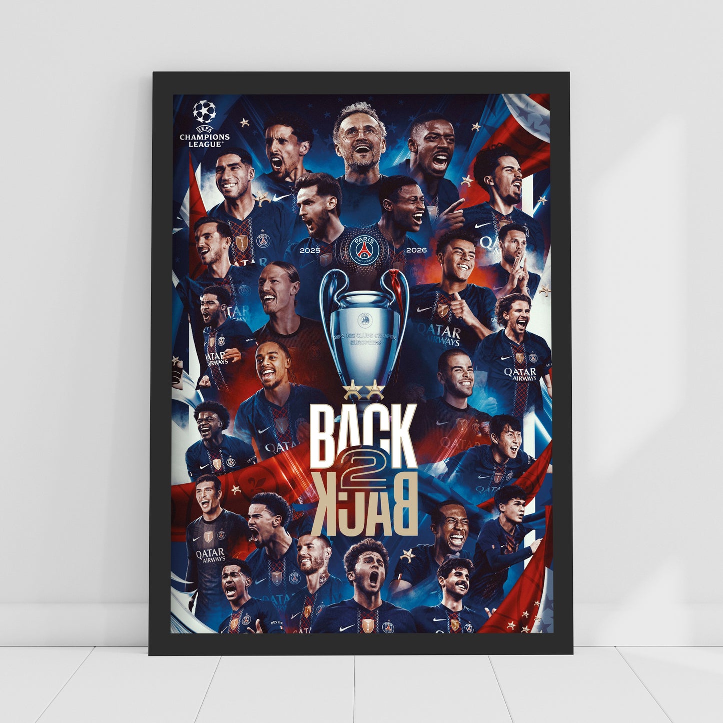 Paris Saint-Germain - Back 2 Back Champions of Europe 2026 Print
