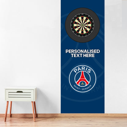 Paris Saint-Germain Wall Sticker - Dart Board Backdrop with Personalised Text PSG Wall Art