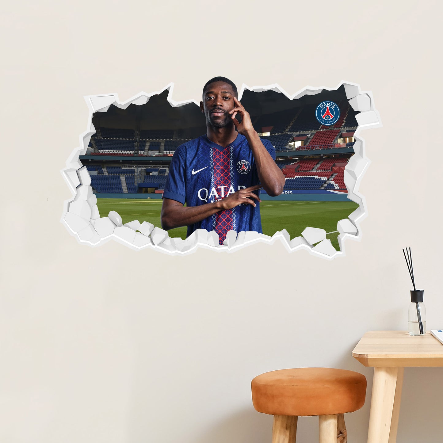 Paris Saint-Germain F.C Dembele 25-26 Broken Wall Sticker