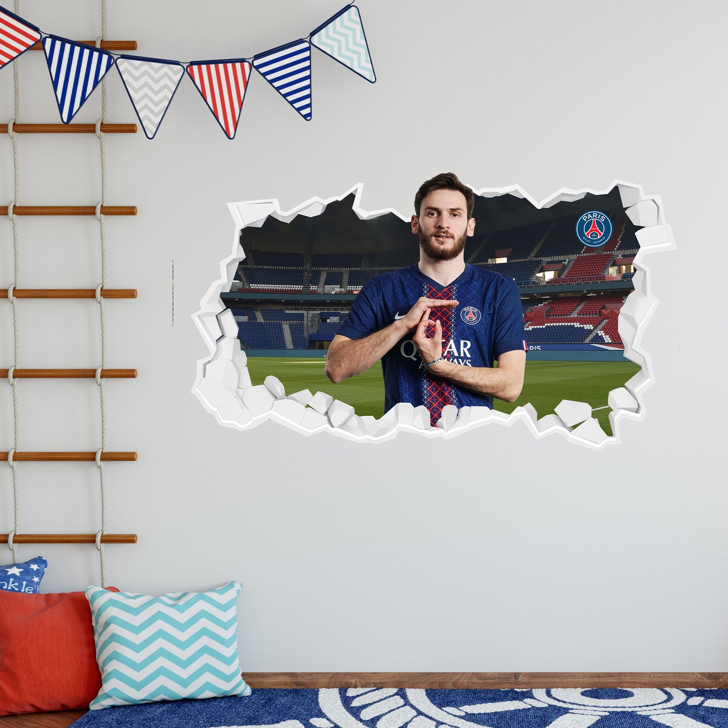 Paris Saint-Germain F.C. Kvaratskhelia 25-26 Broken Wall Sticker