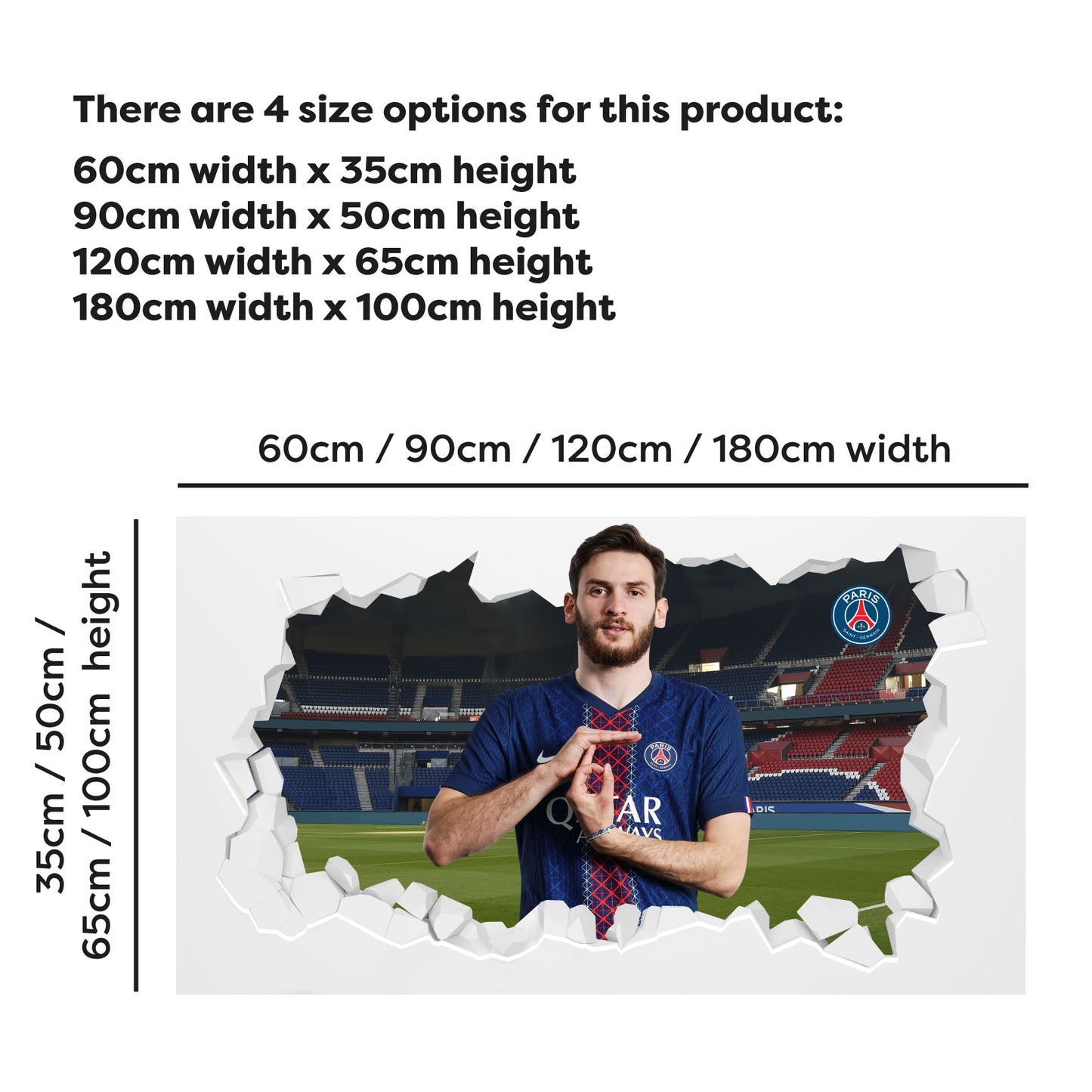 Paris Saint-Germain F.C. Kvaratskhelia 25-26 Broken Wall Sticker