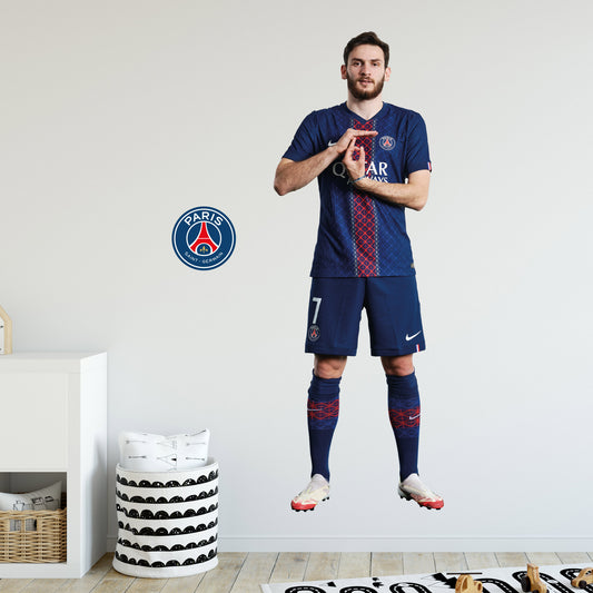 Paris Saint-Germain F.C. Kvaratskhelia 25-26 Player Wall Sticker