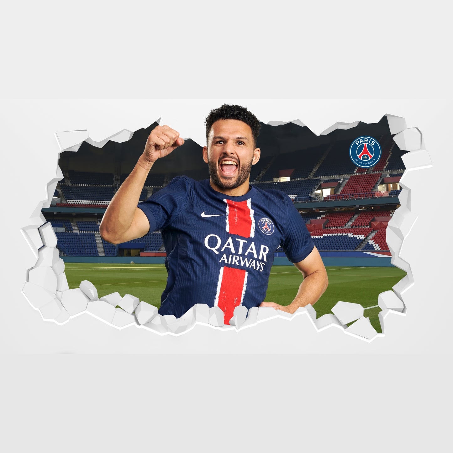 Paris Saint-Germain F.C. Ramos 24-25 Broken Wall Sticker