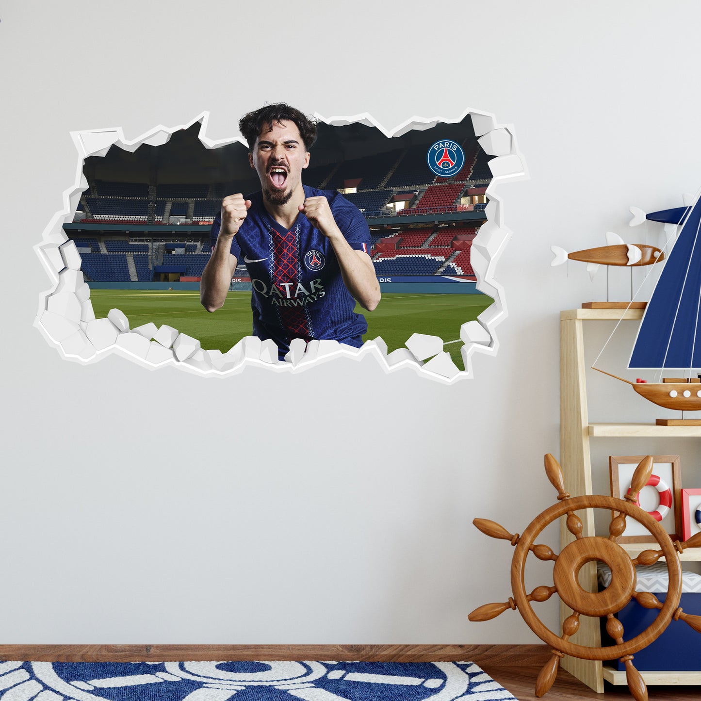 Paris Saint-Germain F.C. Vitinha 25-26 Broken Wall Sticker