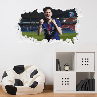 Paris Saint-Germain F.C. Vitinha 25-26 Broken Wall Sticker