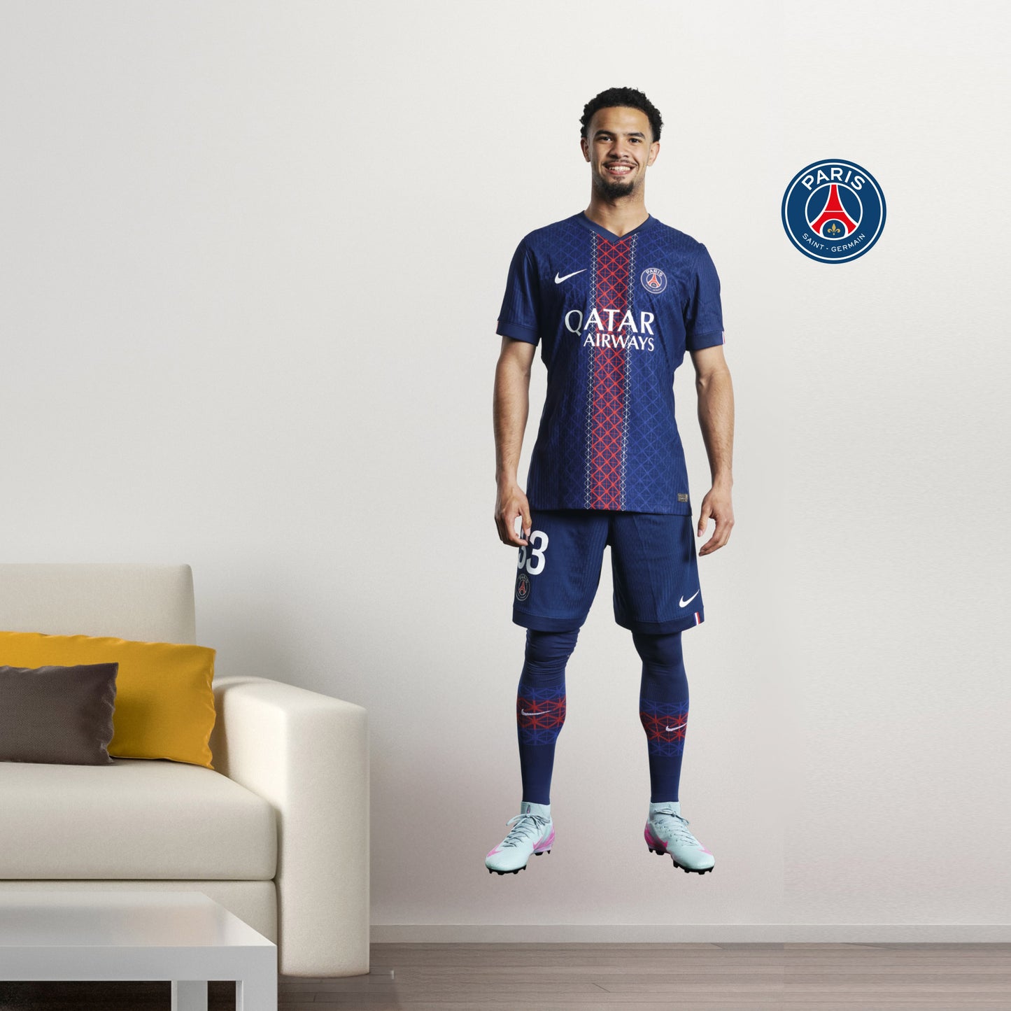 Paris Saint-Germain F.C. Zaire 25-26 Player Wall Sticker