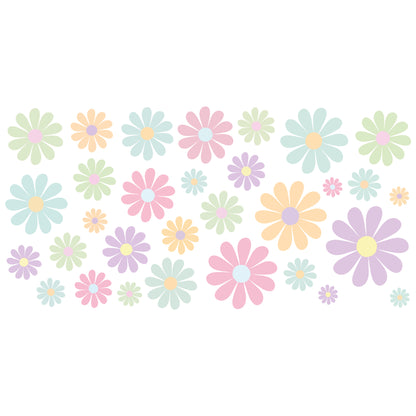 Pastel Wall Sticker - Pastel Flowers Set Decal Wall Art