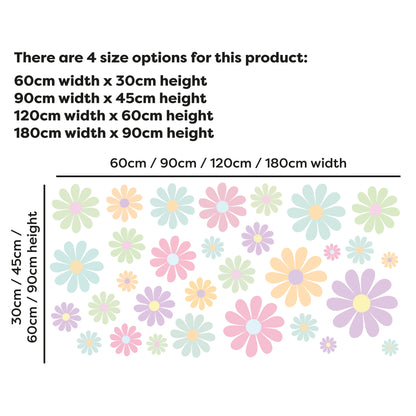 Pastel Wall Sticker - Pastel Flowers Set Decal Wall Art