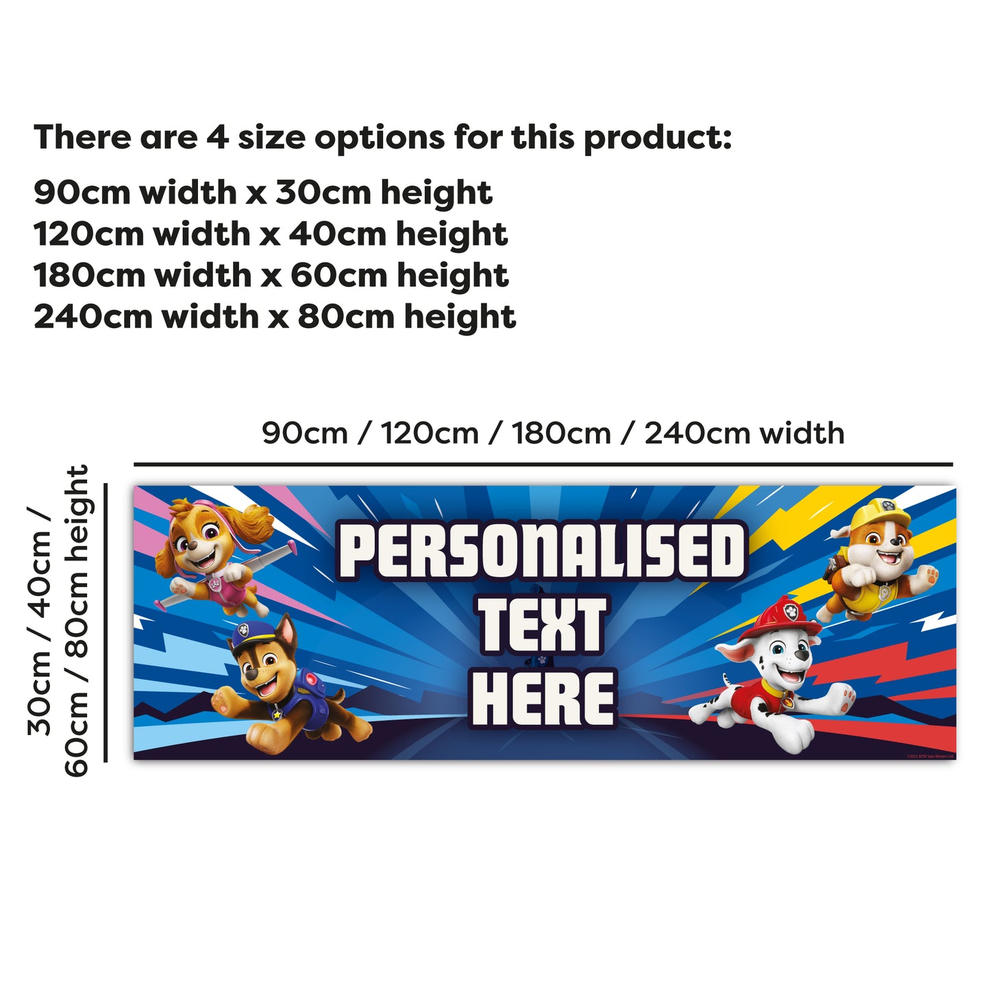 Paw Patrol Birthday - Group Jumping Personalised Banner Wall Sticker