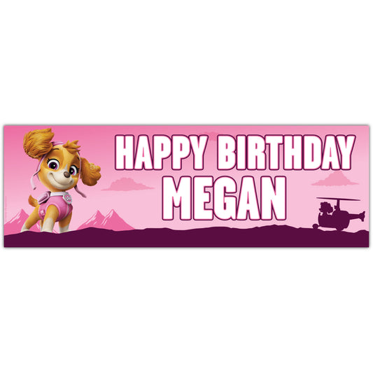 Paw Patrol Birthday - Skye Personalised Banner Wall Sticker