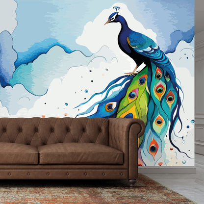 Peacock Dreams Full Wall Mural
