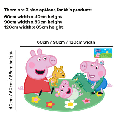 Peppa Pig Wall Sticker - Peppa And George Playing With Baby Evie