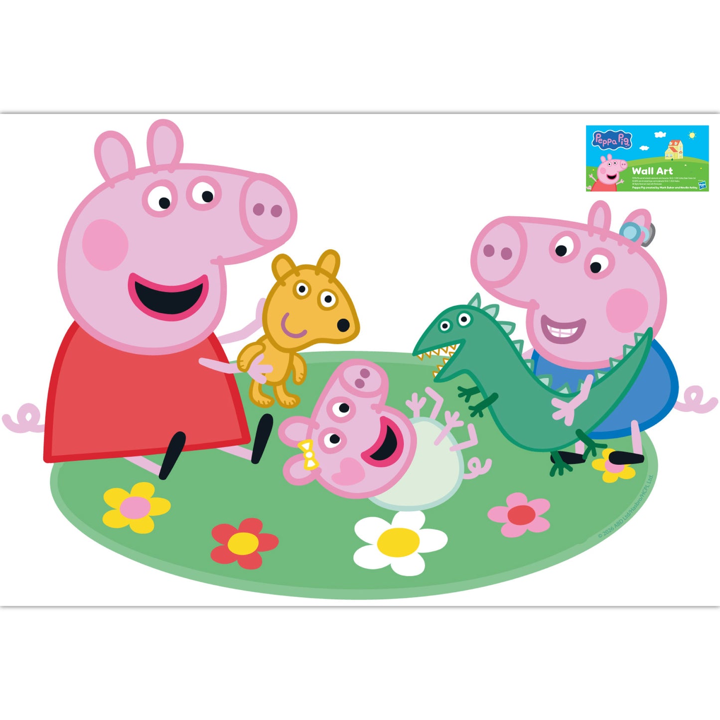 Peppa Pig Wall Sticker - Peppa And George Playing With Baby Evie