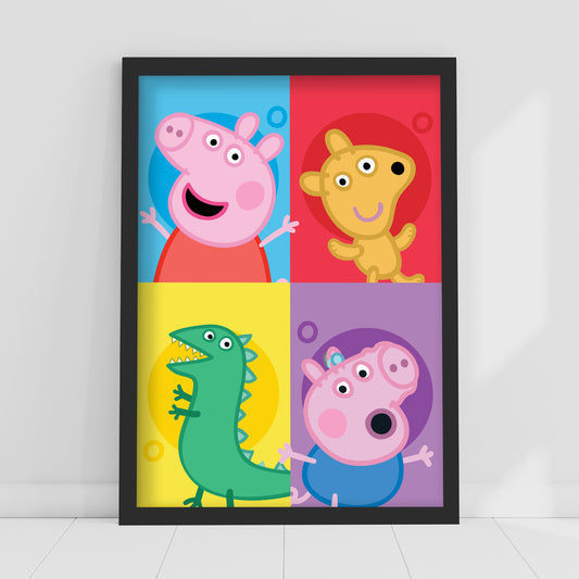 Peppa Pig Print - Peppa Colour Blocks Poster Wall Art