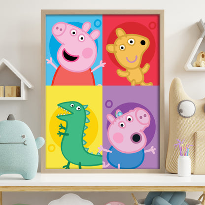 Peppa Pig Print - Peppa Colour Blocks Poster Wall Art
