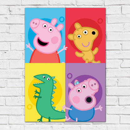 Peppa Pig Print - Peppa Colour Blocks Poster Wall Art